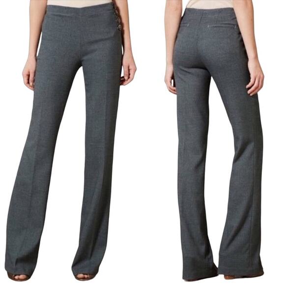 NWT Anthropologie Elevenses Brighton Wide Leg Sailor Side Button Dress Pants 0